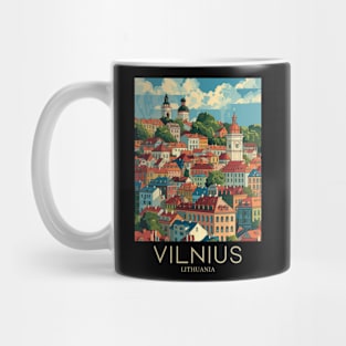 A Pop Art Travel Print of Vilnius - Lithuania Mug